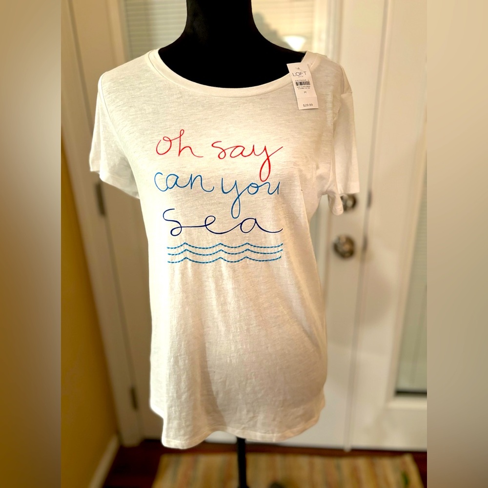 Loft tshirt white - size medium - nwt